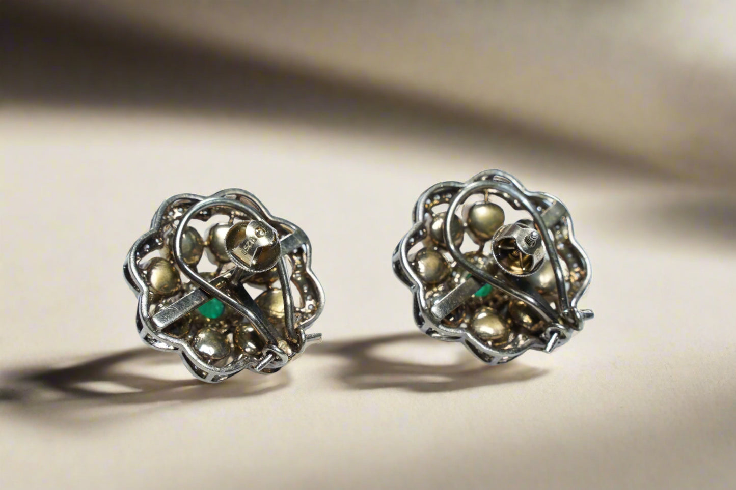Emerald Blossom Moissanite Earrings