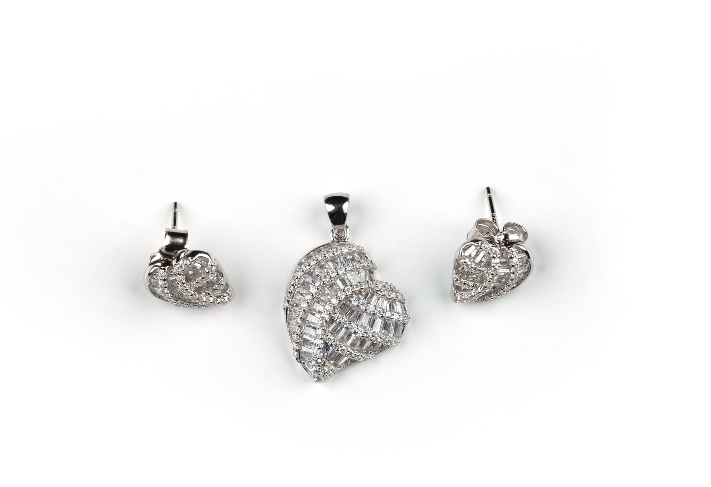 Heavenly Hearts Pendant and Earrings Duo