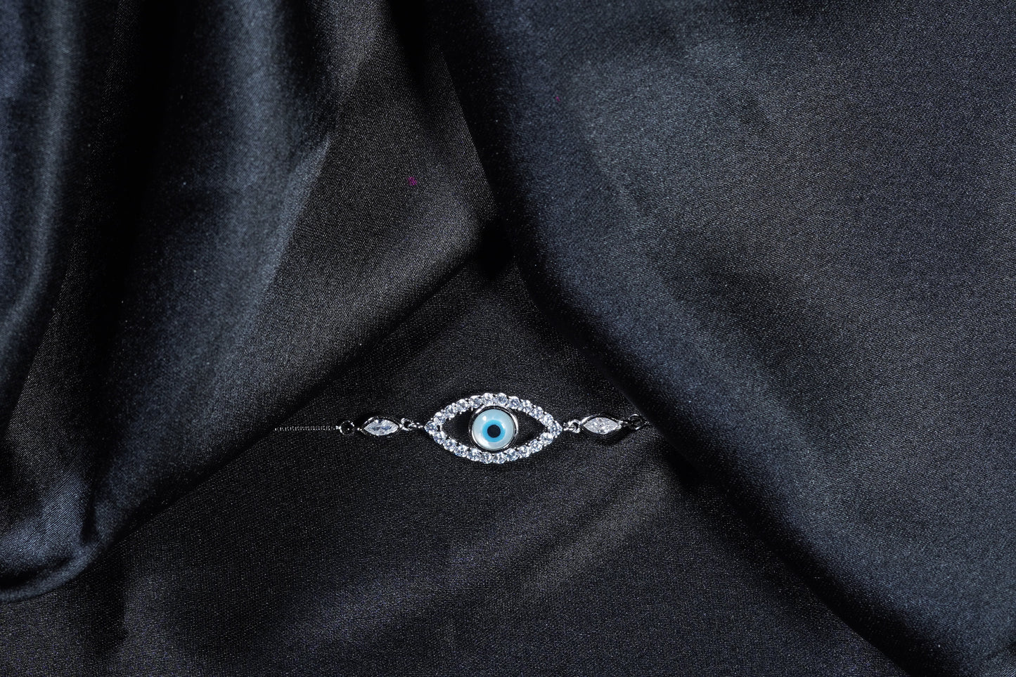 Lustrous Evil Eye Silver Bracelet