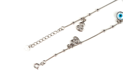 Evil Eye Silver Anklet