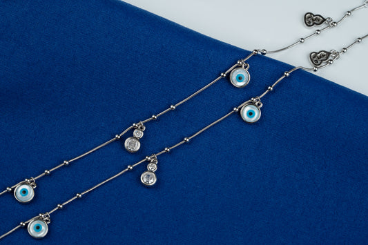 Evil Eye Silver Anklet