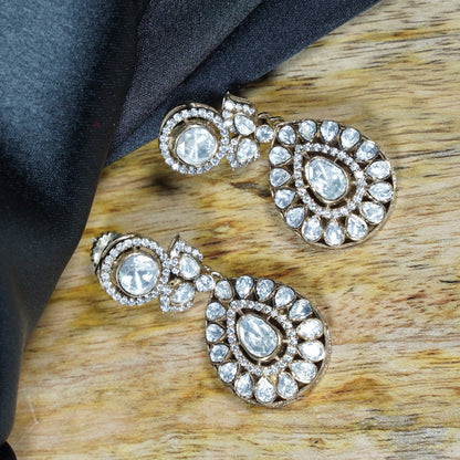 Polki Antique Drop Earrings