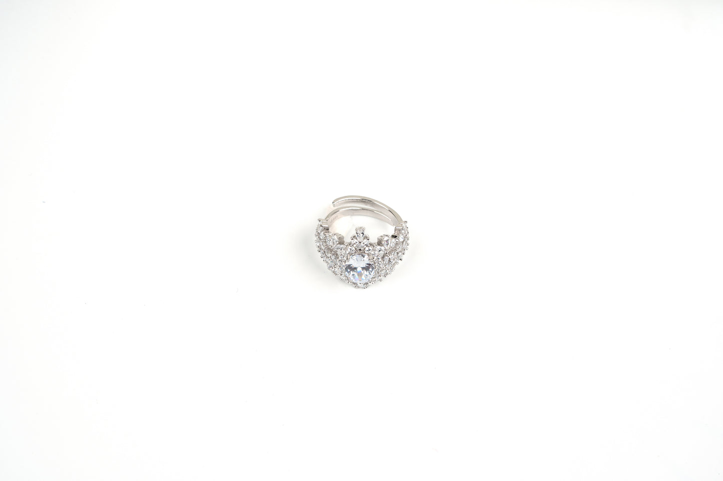 Silver Solitaire Cocktail Ring