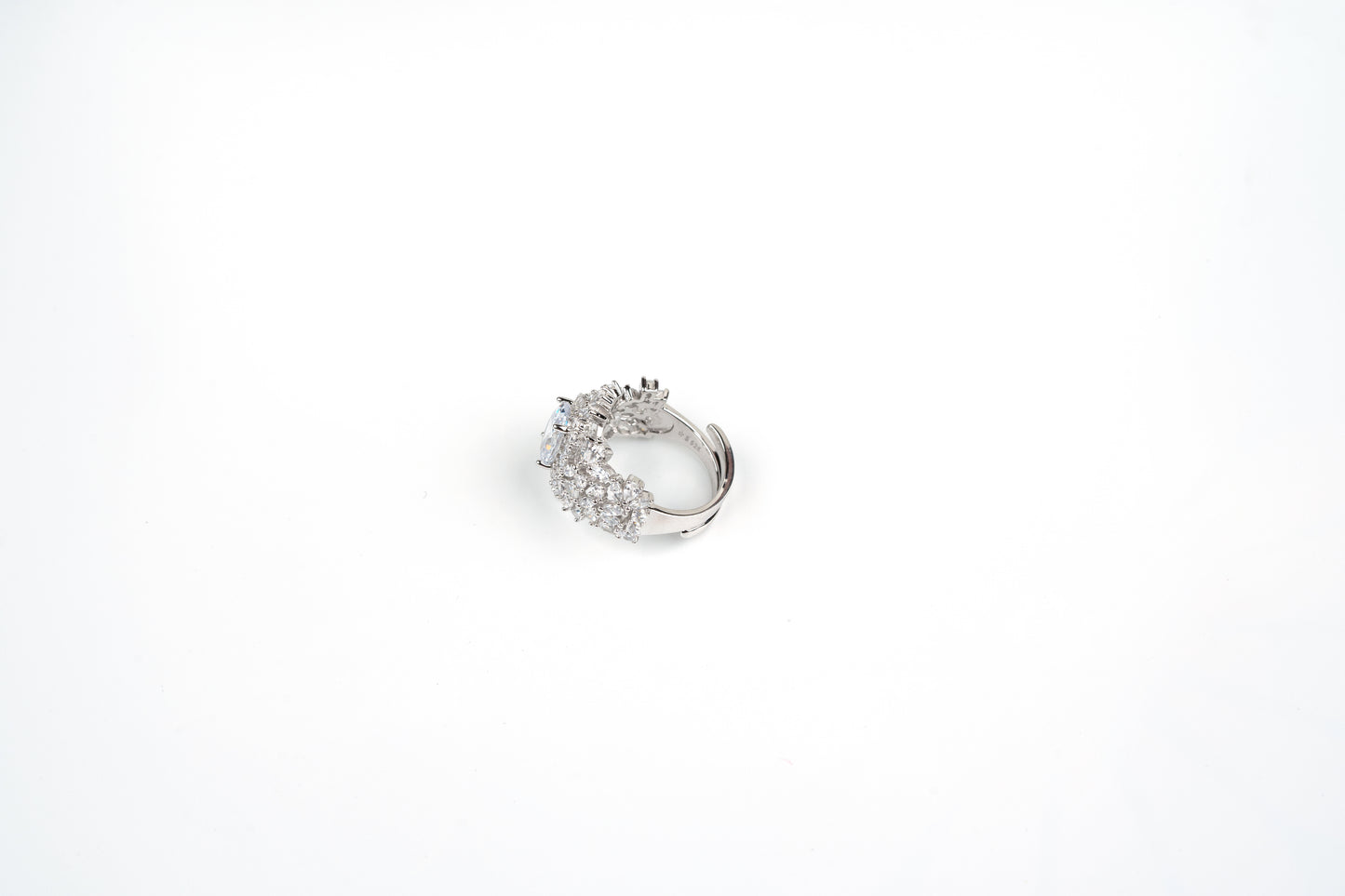 Silver Solitaire Cocktail Ring