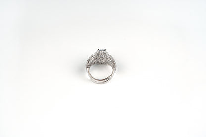 Silver Solitaire Cocktail Ring