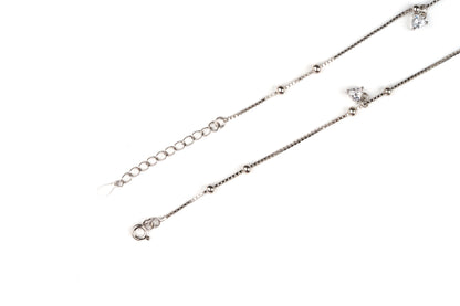 Silver Hearts Hanging Anklet