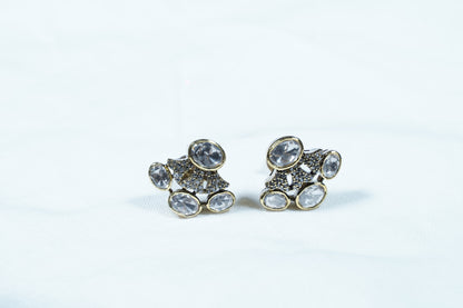 Tri-Moissanite Cluster Studs