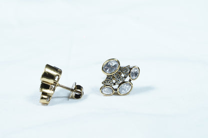 Tri-Moissanite Cluster Studs