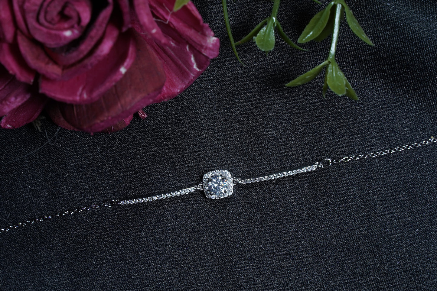 Square Solitaire Sparkle Bracelet