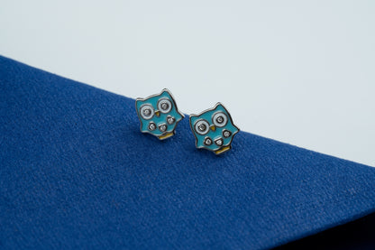 Baby Bliss Blue Owl Earrings