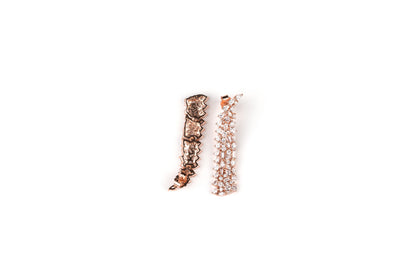 Rosegold Baguette Hanging Earrings