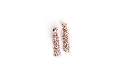 Rosegold Baguette Hanging Earrings