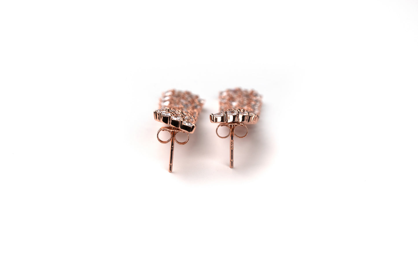 Rosegold Baguette Hanging Earrings