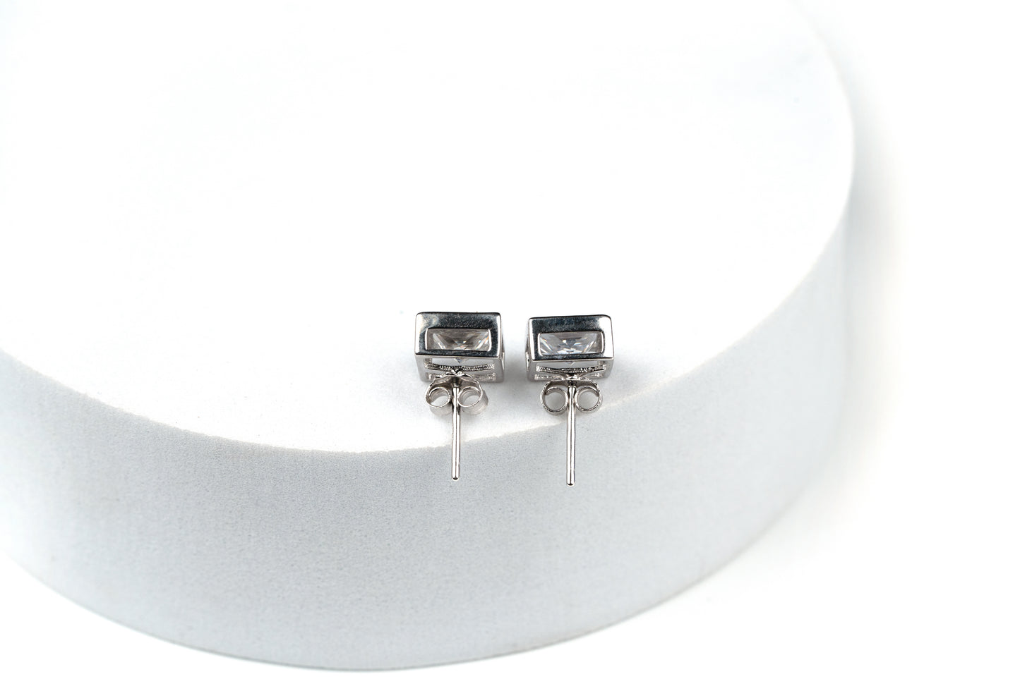 Silver Classy Square Studs