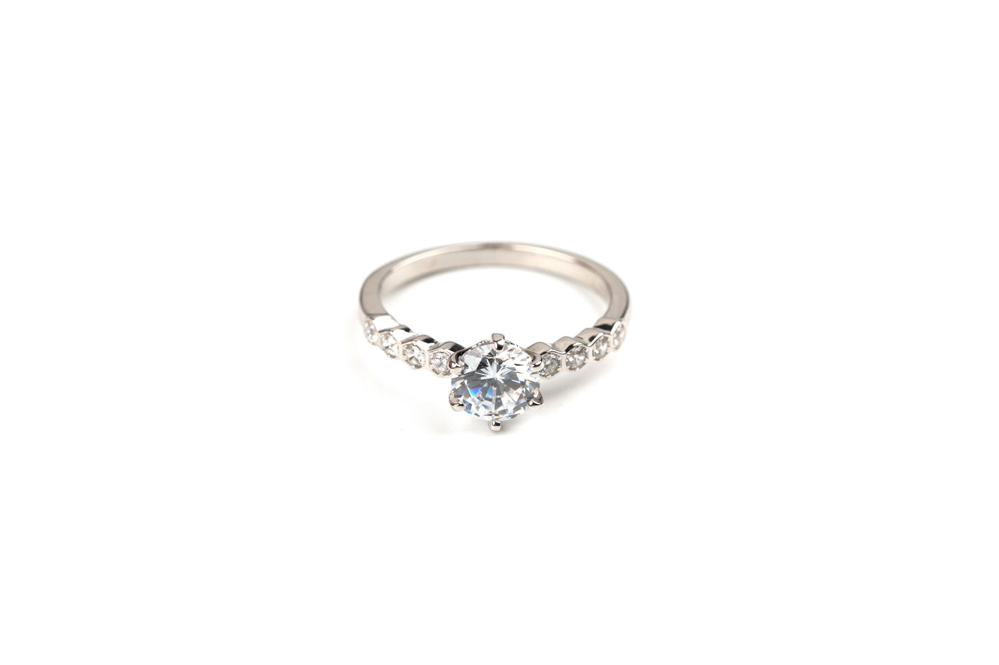 Tranquil Silver Solitaire Ring