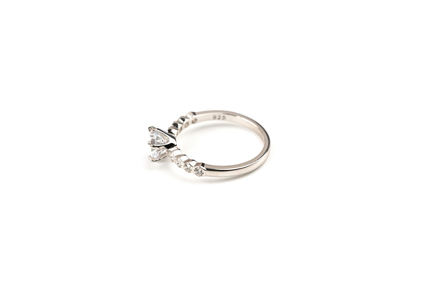 Tranquil Silver Solitaire Ring