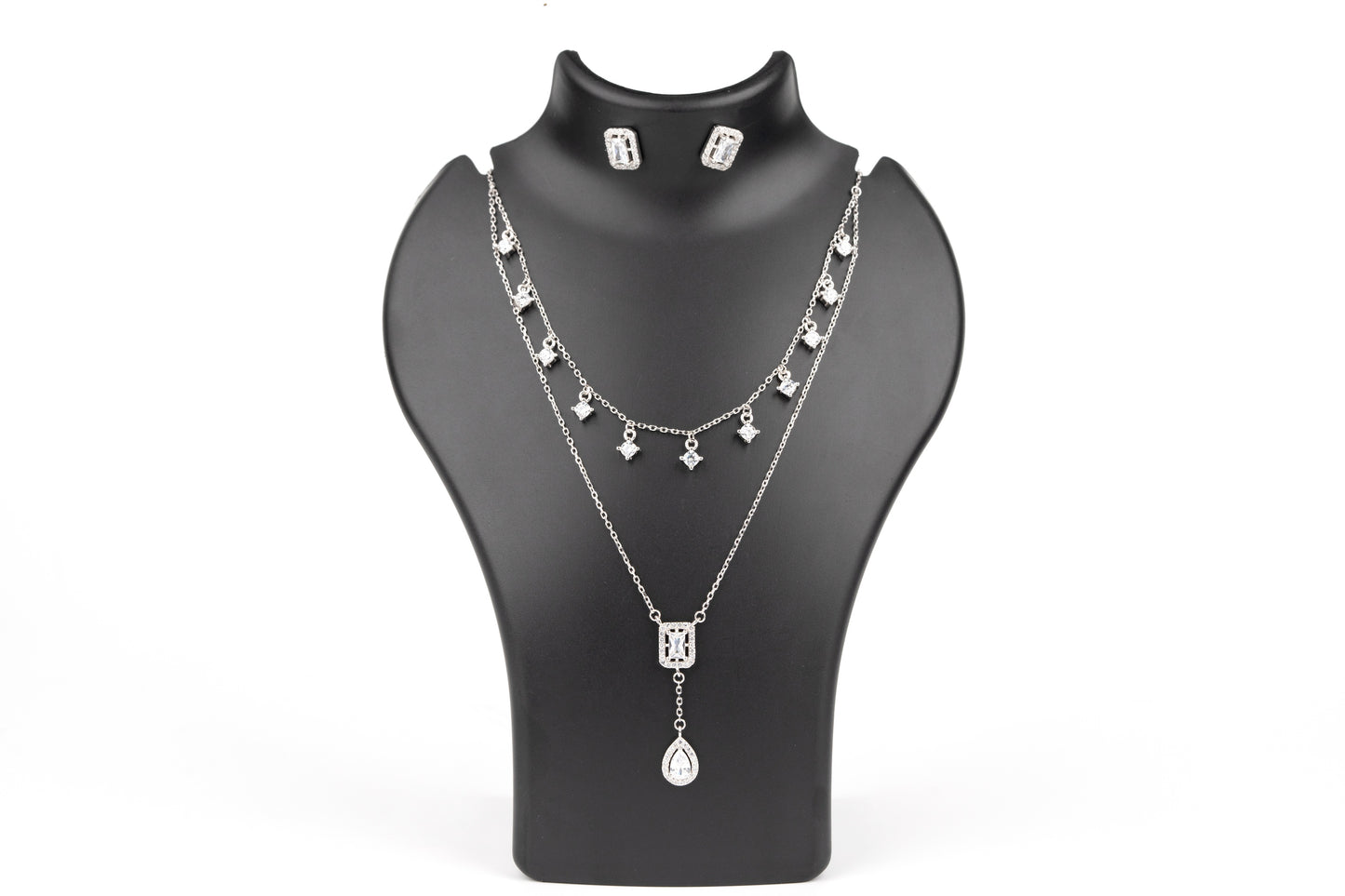 Dazzling Duo Silver Necklace