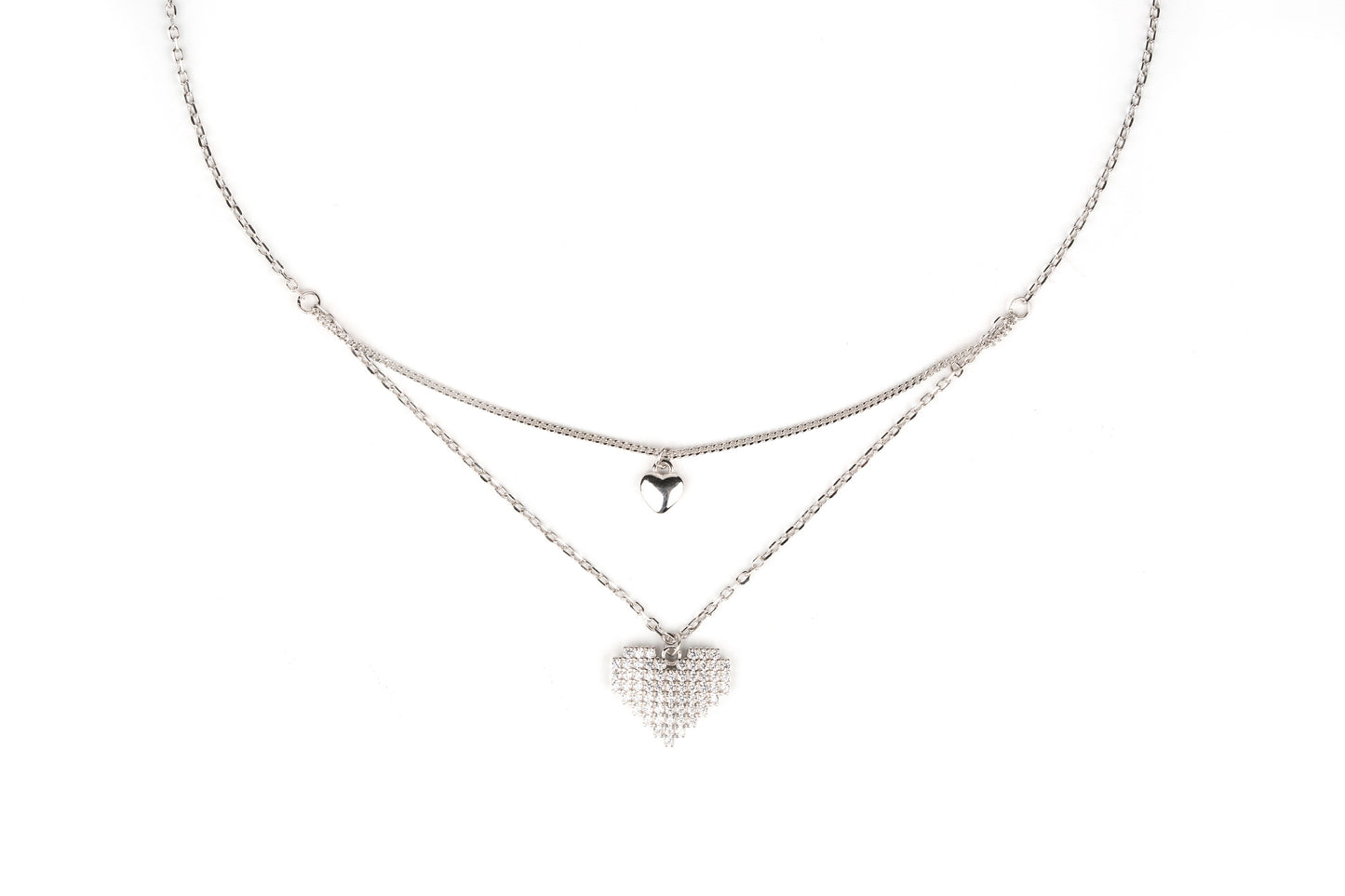 Heartfelt Duo Line Necklace