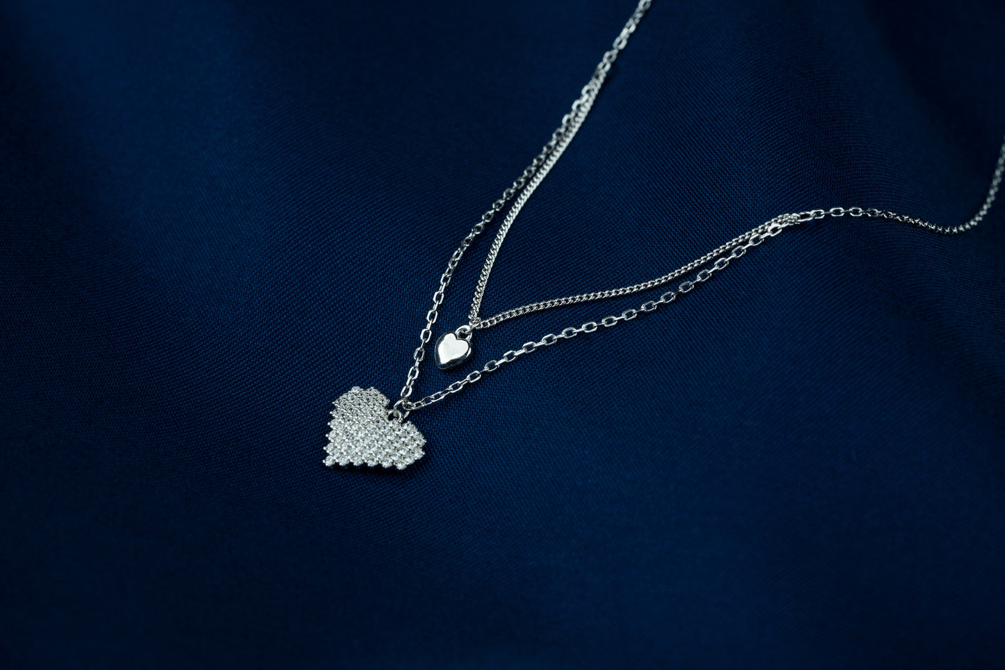 Heartfelt Duo Line Necklace