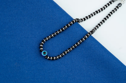 Black Beads Evil Eye Anklet