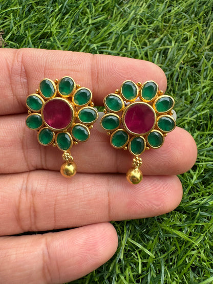 Floral Fusion Gold Drop Earrings