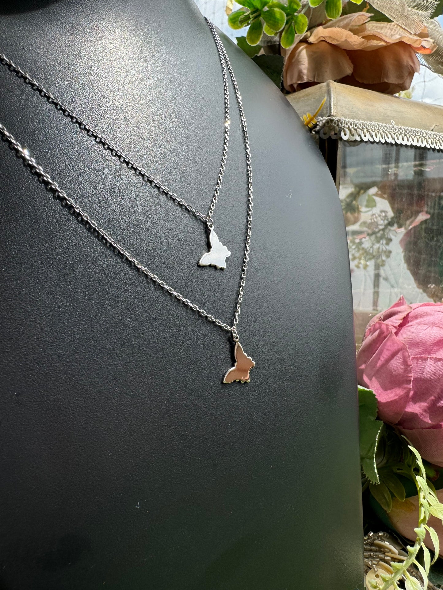 Dual Butterfly Grace Necklace