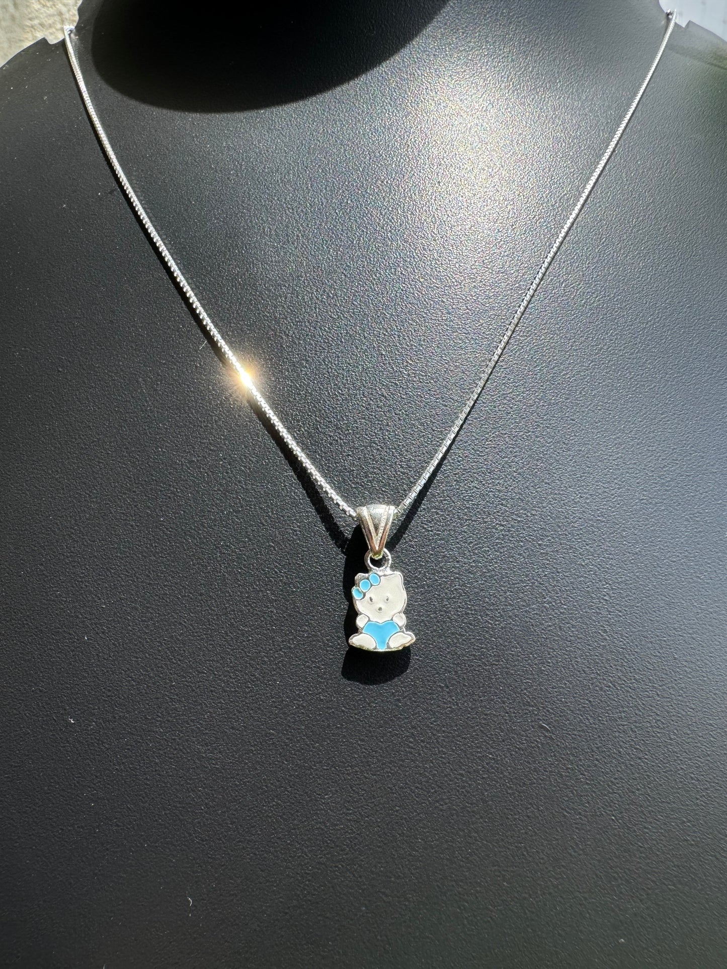 Blue Kitty Charm Pendant