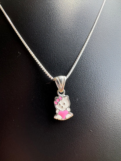 Pink Kitty Charm Pendant