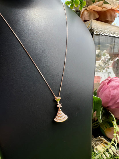 Rose Gold Radiance Eiffel Tower Pendant