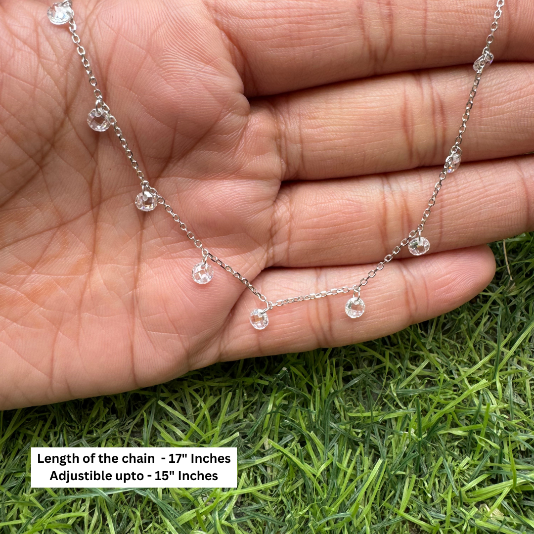 Pure Elegance Silver Crystal Necklace