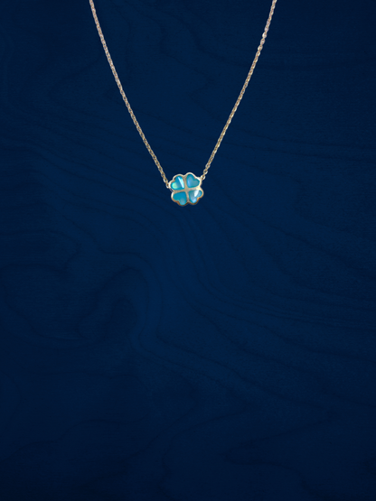 Charming Blue Floral Pendant with Chain