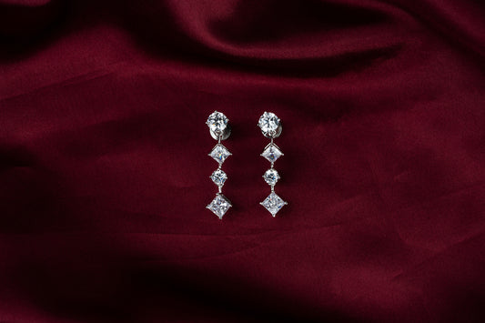 Sparkling Cluster Cubic Zirconia Earrings