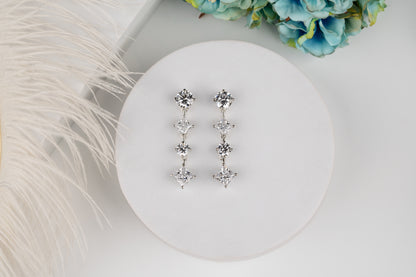 Sparkling Cluster Cubic Zirconia Earrings