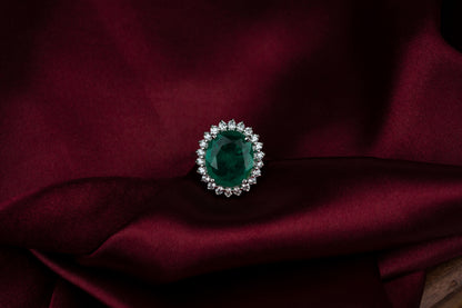 Luminous Emerald Cocktail Ring