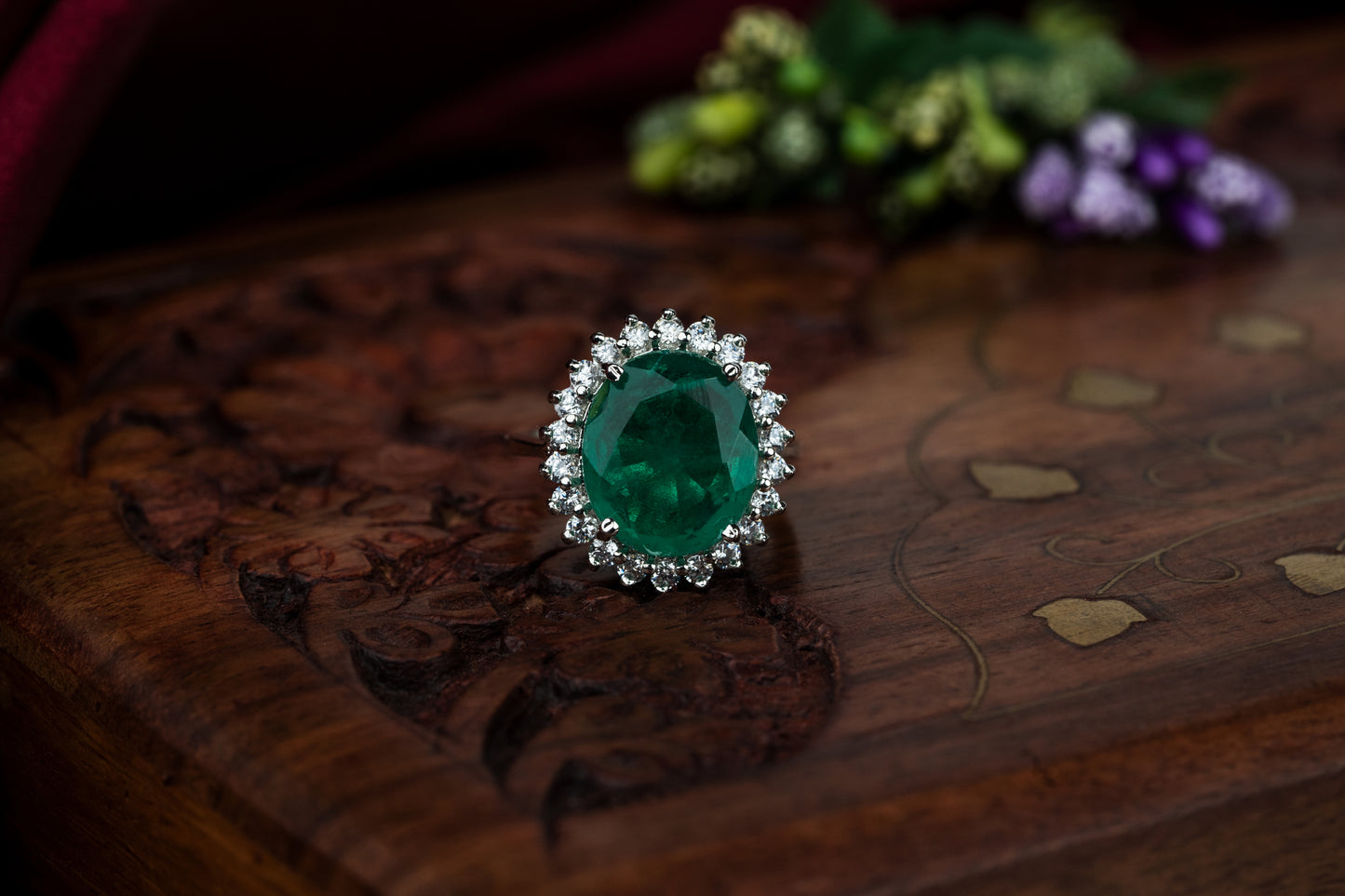 Luminous Emerald Cocktail Ring