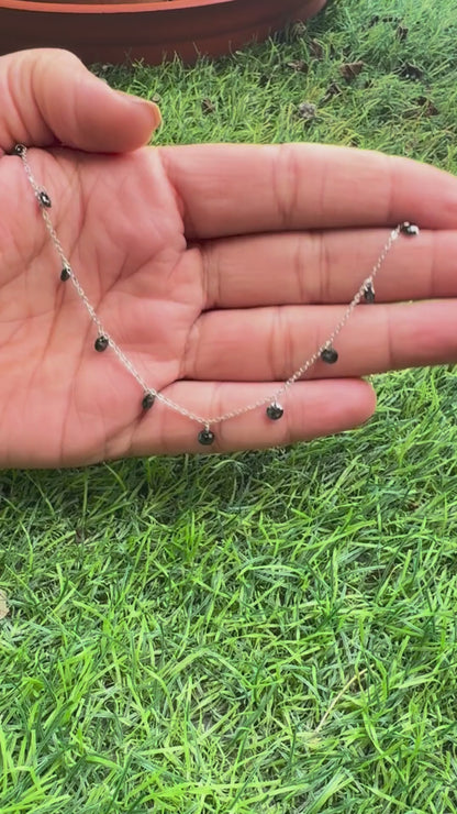 Pure Elegance Black Necklace (Round Crystals)